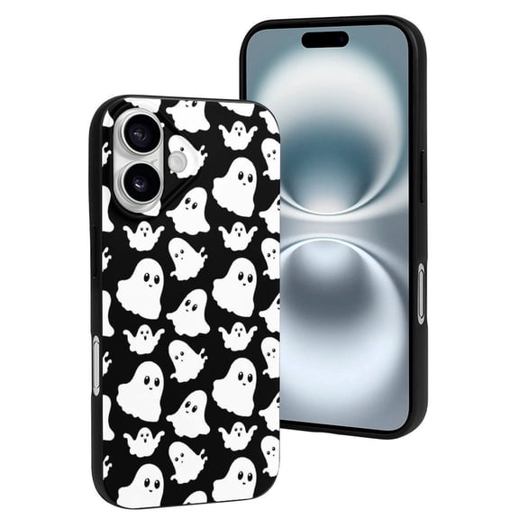Compatible with Iphone 16 Case - Cute Soft Halloween Cartoon Ghost Silicone Case Compatible with Iphone 16 Phone Case for Women Men