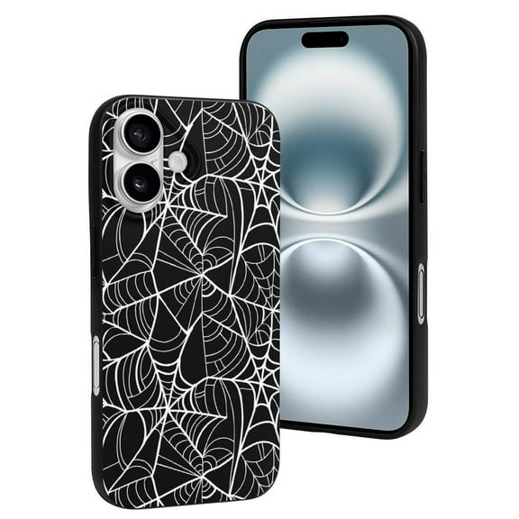Compatible with Iphone 16 Case - Cute Soft Halloween Spider Web Print Silicone Case Compatible with Iphone 16 Phone Case for Women Men