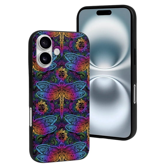 Compatible with Iphone 16 Case - Cute Soft Indian Mandalas Dragonfly Silicone Case Compatible with Iphone 16 Phone Case for Women Men
