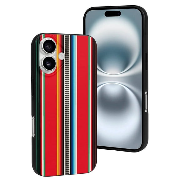 Compatible with Iphone 16 Case - Cute Soft Mexican Serape Blanket Stripes Silicone Case Compatible with Iphone 16 Phone Case for Women Men