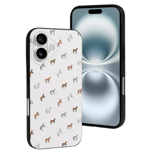 Compatible with Iphone 16 Case - Cute Soft Minimalist Cute Horse Silicone Case Compatible with Iphone 16 Phone Case for Women Men