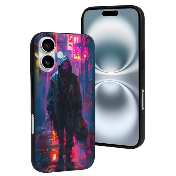 Compatible with Iphone 16 Case - Cute Soft Neon Masked Man Silicone Case Compatible with Iphone 16 Phone Case for Women Men