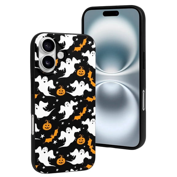 Compatible with Iphone 16 Case - Cute Soft Pumpkins Halloween Ghost Silicone Case Compatible with Iphone 16 Phone Case for Women Men