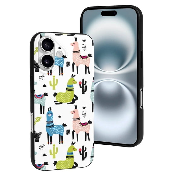 Compatible with Iphone 16 Case - Cute Soft Rustic Funny Cute Alpaca Cactus Silicone Case Compatible with Iphone 16 Phone Case for Women Men