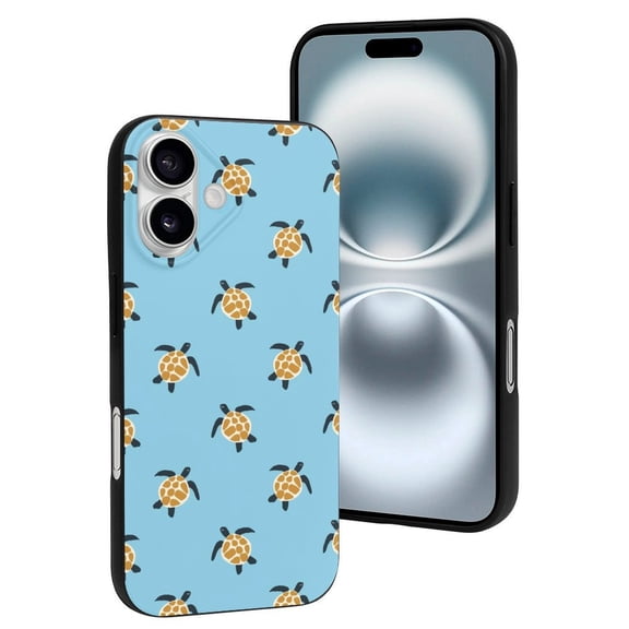 Compatible with Iphone 16 Case - Cute Soft Turtle Print B Silicone Case Compatible with Iphone 16 Phone Case for Women Men