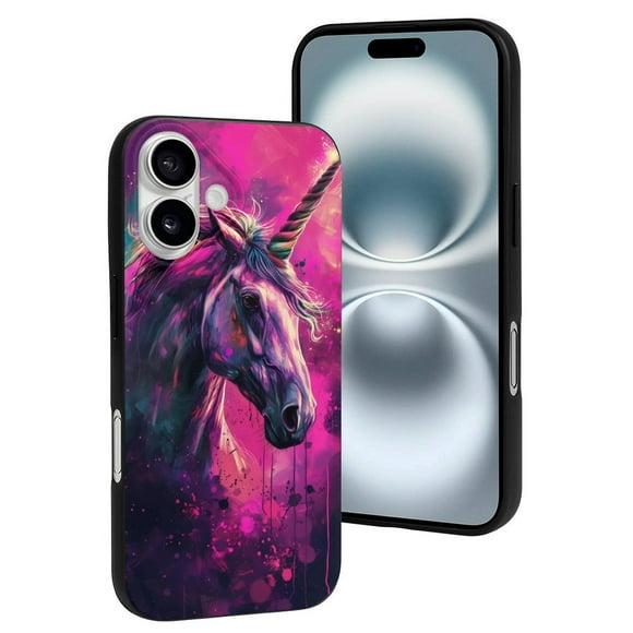Compatible with Iphone 16 Case - Cute Soft Watercolor Painting White Horse Silicone Case Compatible with Iphone 16 Phone Case for Women Men