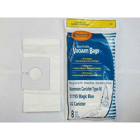 Compatible with Kenmore 51195 MAGIC BLUE MICROFILTRATION VACUUM BAGS LG TYPE M 32 pack