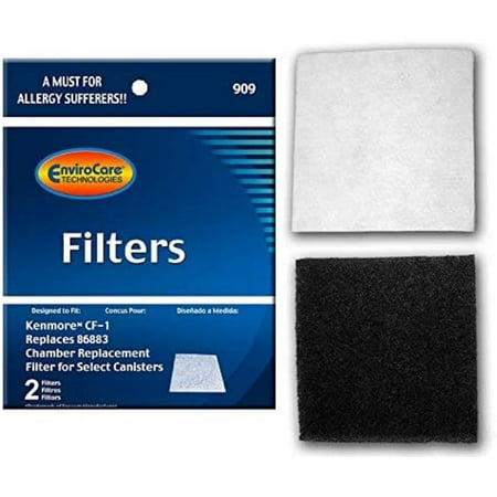 Compatible with Kenmore Canister CF1, 86883, Filter 2 in pack FITS BEHIND THE BAG - 8175139, 909 price history and forecast - EnviroCare 909