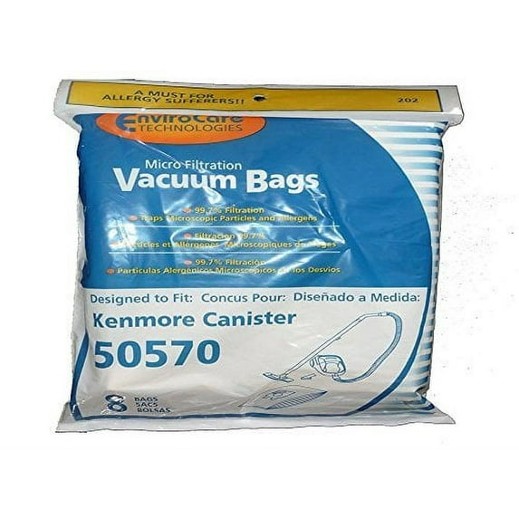Compatible with Kenmore Canister Style I 50570 Microlined Paper Bags 8 PK # 202