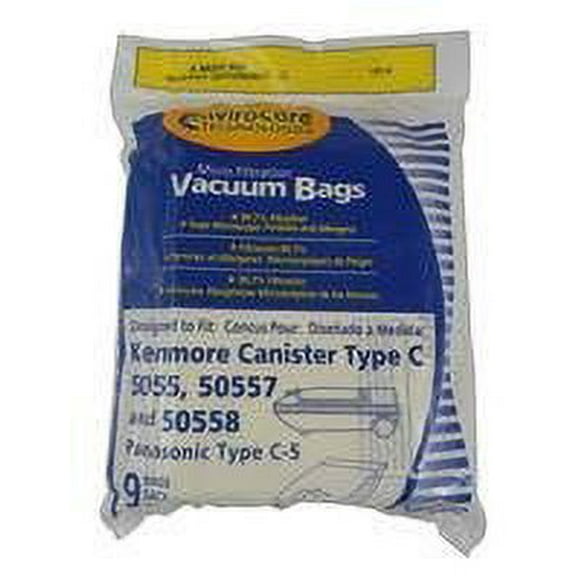 Compatible with Kenmore Paper Bag Style C Micro Filtration 9 Pack By Envirocare Repl. #137-9