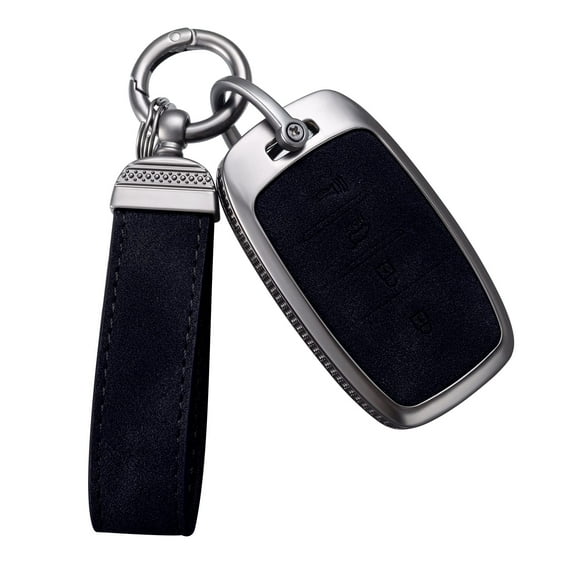 Compatible with Kia Key Fob Cover with Keychain Leather Key Case Protector Fit for Kia Forte Koup NIRO Optima Rio Sorento Soul Sportage
