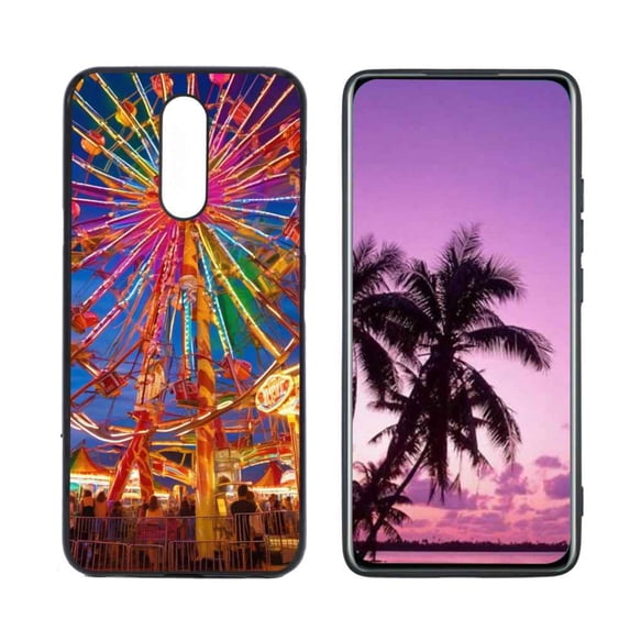 Compatible with LG K12 Plus Phone Case, Colorful-carnival-rides-6 Case Silicone Protective for Teen Girl Boy Case for LG K12 Plus