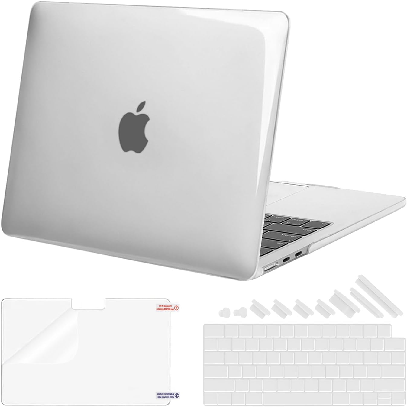 ICasso MacBook Air 13.6 Case Bundle - Hard Shell Case, Sleeve, Keyboard Cover & Screen Protector For M3/M2 Models