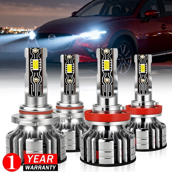Compatible with Mazda CX-3 2016-2019 LED Headlight Super Bright Kit 9005+H11 30000LM Plug-N-Play 4X
