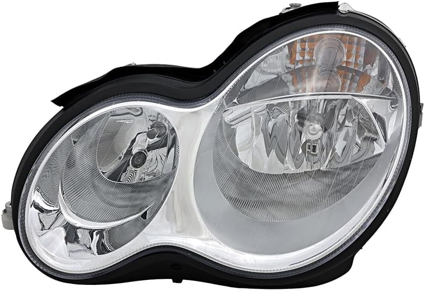 Pair Of Halogen Headlights For 2005-2007 Mercedes Benz C-Class – Driver & Passenger Side, DOT/SAE
