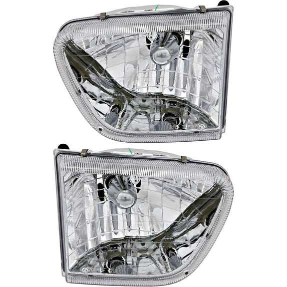 Compatible with Mercury Mountaineer Headlights Lamps Set 1998 1999 2000 2001 Halogen Driver and Passenger Side