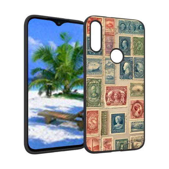 Compatible with Moto E 2020 Phone Case, Vintage-stamp-collection-designs-5 Case Silicone Protective for Teen Girl Boy Case for Moto E 2020