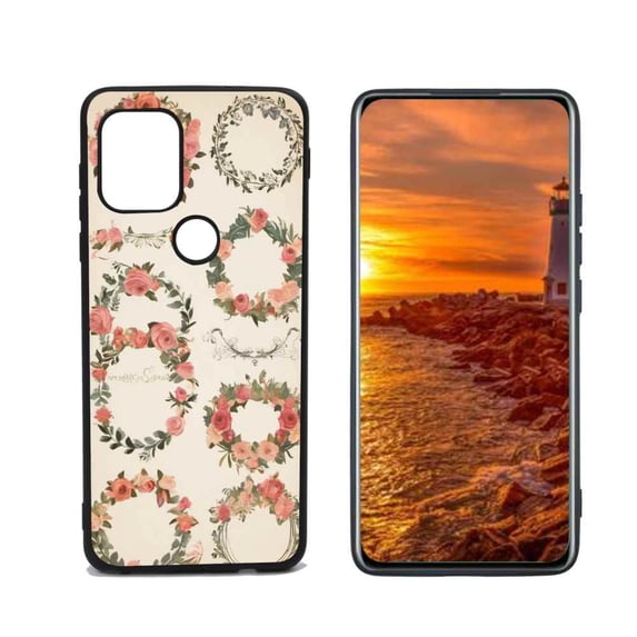 Compatible with Moto G Stylus 5G Phone Case, Vintage-floral-wreaths-5 Case Silicone Protective for Teen Girl Boy Case for Moto G Stylus 5G