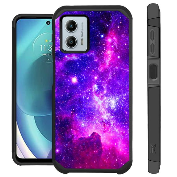 Compatible with Motorola Moto G Power 5G (2023); Hybrid Fusion Guard Phone Case Cover (Purple Universe)