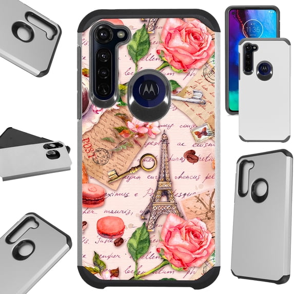 Compatible with Motorola Moto G Stylus (2020) | Moto G Power (2020) | Moto G Pro Fusion Hybrid Phone Case Cover (Paris Rose)