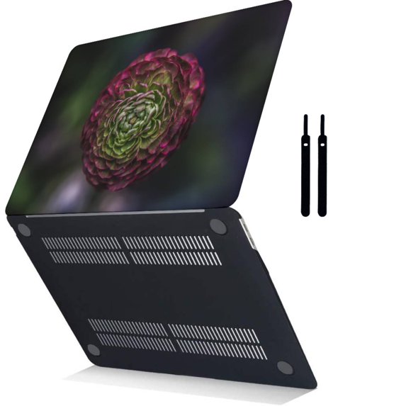 Compatible with Newest MacBook Pro 15 inchs Case 2019 2018 2017 2016 Release Model A1990&A1707, Plastic Hard Shell Case Cable Tie, Flower 1613