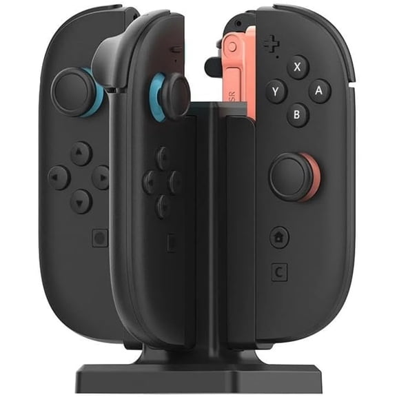 Compatible with Nintendo Switch 2 Gamepad Charging Dock with LED Indicator & USB-C Cable-Black