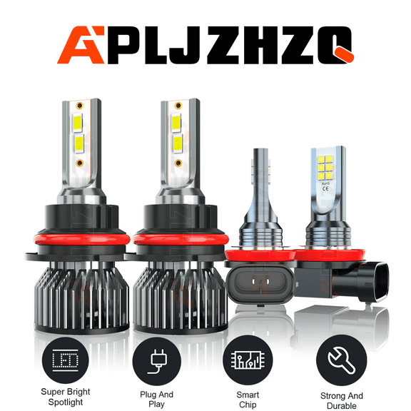 Compatible with Nissan Frontier 2005- 2023 LED Headlight High Low Beam Fog Light Bulbs Kit Combo 4x