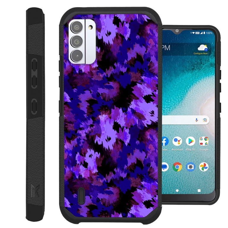 Compatible with Nokia C210; Hybrid Fusion Guard Phone Case Cover (Artistic Camo Purple) Compatible with Nokia C210; Hybrid Fusion Guard Phone Case Cover (Artistic Camo Purple)