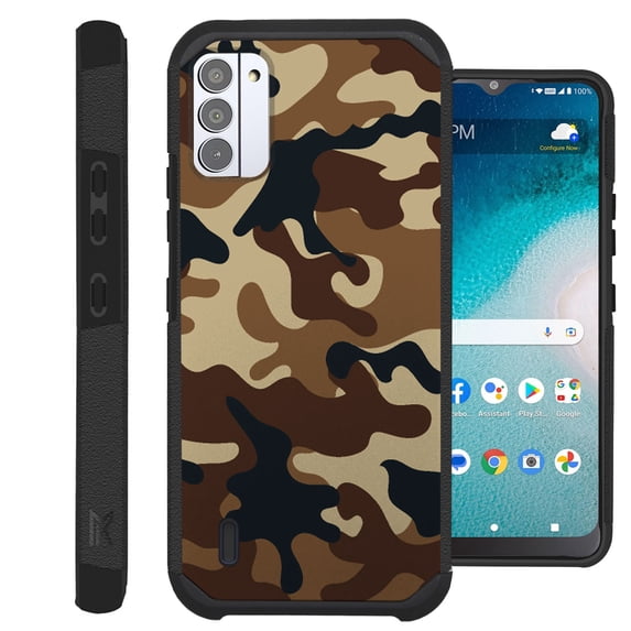 Compatible with Nokia C210; Hybrid Fusion Guard Phone Case Cover (Brown Camouflage)