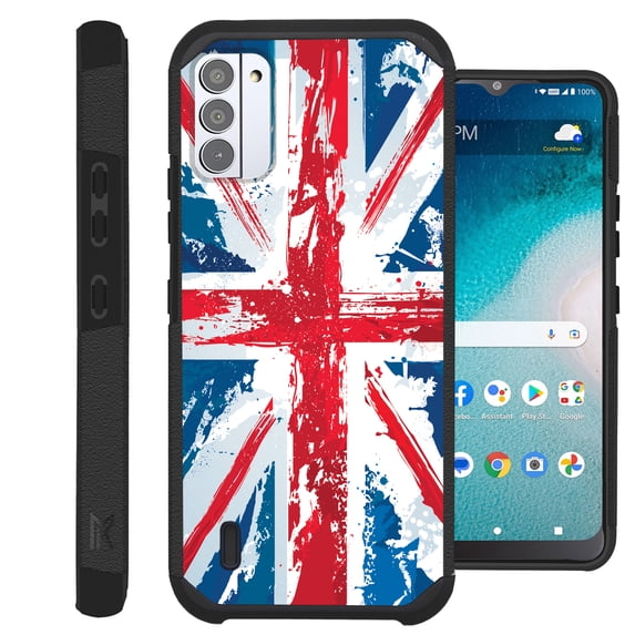 Compatible with Nokia C210; Hybrid Fusion Guard Phone Case Cover (UK Flag Faded)