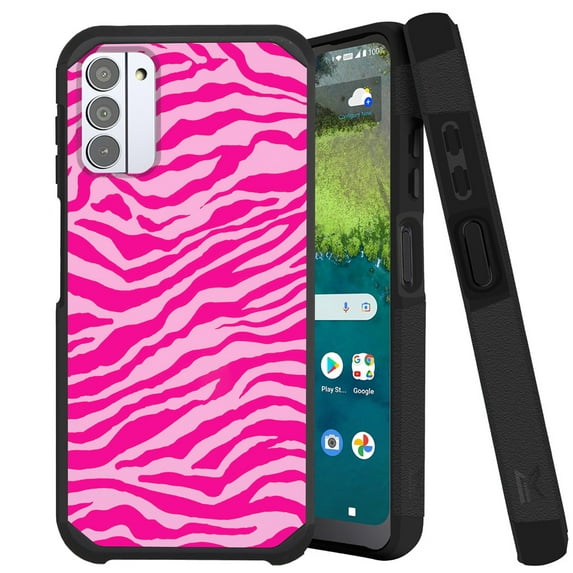 Compatible with Nokia G310 5G; Hybrid Fusion Guard Phone Case Cover (Light Pink Zebra Skin)