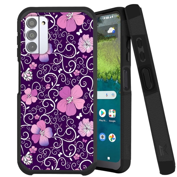 Compatible with Nokia G310 5G; Hybrid Fusion Guard Phone Case Cover (Purple Flowe Vine)