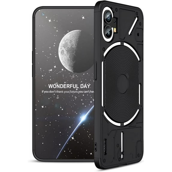 Compatible with Nothing Phone 1 Case Shockproof Hard Matte Nothing Phone 1 Phone Case 3 in 1 Ultra Thin Protective Case (Nothing Phone 1, Black)