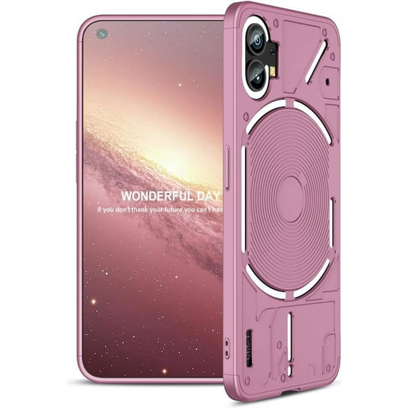 Compatible with Nothing Phone 1 Case Shockproof Hard Matte Nothing Phone 1 Phone Case 3 in 1 Ultra Thin Protective Case (Nothing Phone 1, Pink)