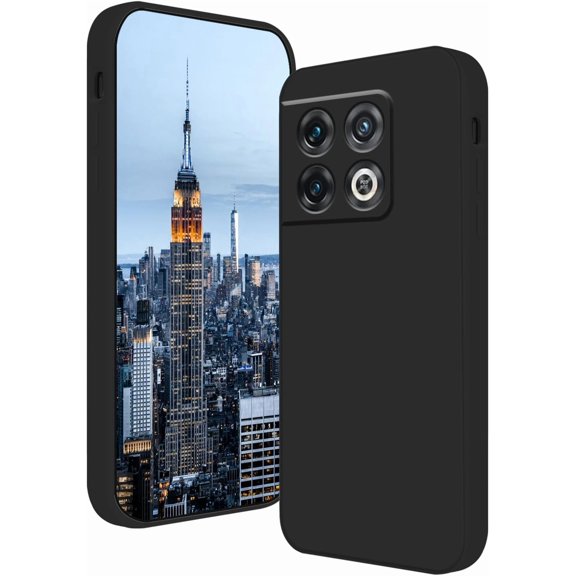 Compatible with OnePlus 10T Case Silicone Liquid Dark Green, Soft Smooth Touch for OnePlus 10T Phone Case Silicone Shockproof Thin Cover (Black)