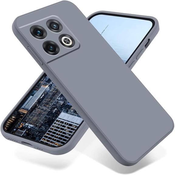 Compatible with OnePlus 10T Case Silicone Liquid Dark Green, Soft Smooth Touch for OnePlus 10T Phone Case Silicone Shockproof Thin Cover (Grey)