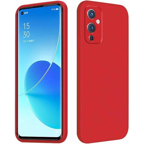 Compatible with OnePlus 9 Case Silicone Liquid Dark Green, Phone Soft Smooth Touch for OnePlus 9 Case Silicone Shockproof Thin Cover (Red)