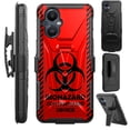 thumbnail image 1 of Compatible with OnePlus Nord N20 5G Hybrid Luxguard Holster Phone Case Cover (Red Biohazard), 1 of 1