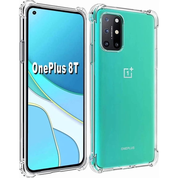 Compatible with Oneplus 8T Phone Case 6.5" Clear | Clear[Not 8],Reinforced Corners TPU Shock-Absorption Flexible Cell Cover