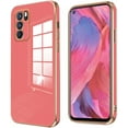 thumbnail image 1 of Compatible with Oppo A16 Case Silicone Shockproof Oppo A16 Phone Case Anti-Scratch Ultra Thin Plating TPU Cases (Oppo A16, Camellia Red), 1 of 13