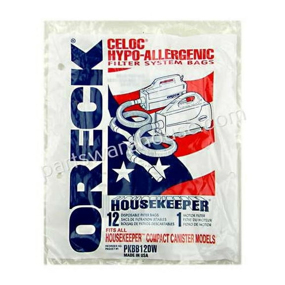 Compatible with Oreck Paper Bag Buster B Hypoallergenic 12 Pack Part # PKBB12DW