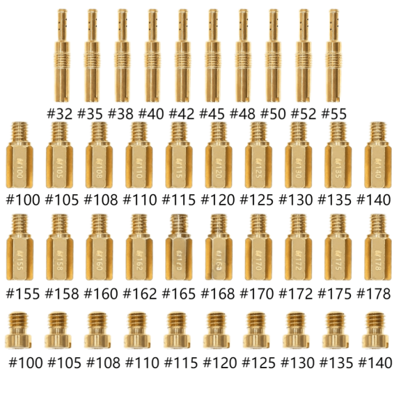 Compatible with PWK PE CVK Motorcycle Carburetor Jet Kit 40 Pieces Metal Fuel Adjustment Tuning Set-