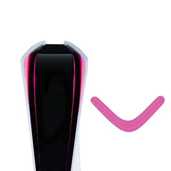 Compatible with PlayStation 5 Console Self-Adhesive Luminous Gradient LED Light Bar Skin Cover Stickers Accessories for PS5 Gaming Console-Pink
