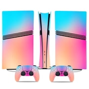 Full Body Vinyl Skin Decal for PS5 Pro Console and Controllers, Anti-Scratch Protective Sticker Cover, Gradient Design Faceplate Wrap Kit Compatible with PlayStation 5 Pro-0068-Disc Edition