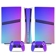 Full Body Vinyl Skin Decal for PS5 Pro Console and Controllers, Anti-Scratch Protective Sticker Cover, Gradient Design Faceplate Wrap Kit Compatible with PlayStation 5 Pro-0070-Disc Edition