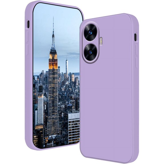 Compatible with Realme C55 Case Silicone Liquid Dark Green, Soft Smooth Touch for Realme C55 Phone Case Silicone Shockproof Thin Cover (Purple)