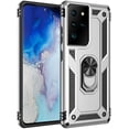 thumbnail image 1 of Compatible with S21 Ultra 5G Case, Extreme Protection Military Armor Dual Layer Protective Cover with 360 Degree Swivel Ring Kickstand Silver, 1 of 13