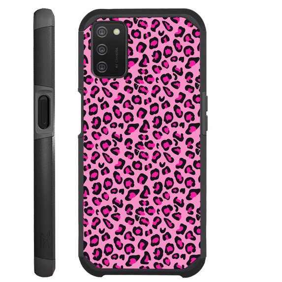 Compatible with Samsung Galaxy A13 Hybrid Fusion Guard Phone Case Cover (Pink Leopard Skin)