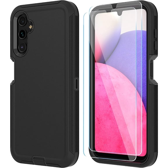 Compatible with Samsung Galaxy A14 5G Case , Case, Durable Shockproof 3-Layer Cover for Samsung A14 5G Phone (Black)