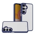 thumbnail image 1 of Compatible with Samsung Galaxy A15 5G Phone Case, Full-Body Protection [Chrome Metallic Edges] Transparent Shockproof Cover - Dark Blue, 1 of 5